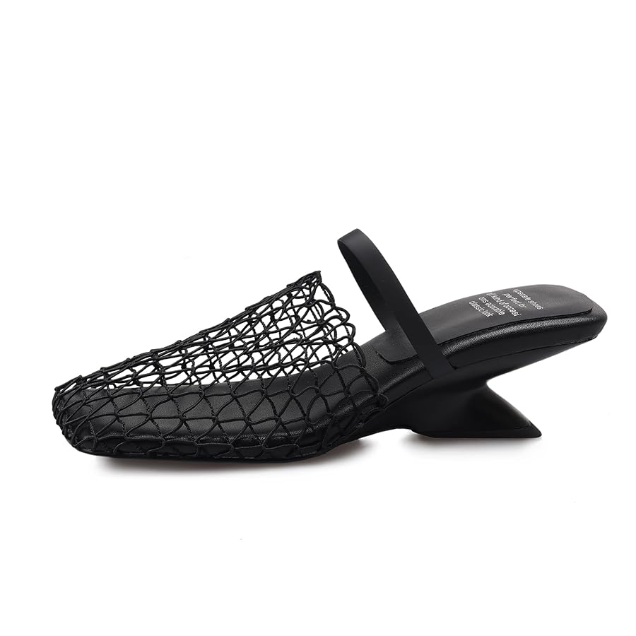 Amazon.com | Arqa Mesh Heeled Mule Sandals for Women Square